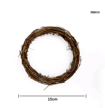 15cm Natural Brown Rattan Wicker Ring Wreath Base for DIY Decor