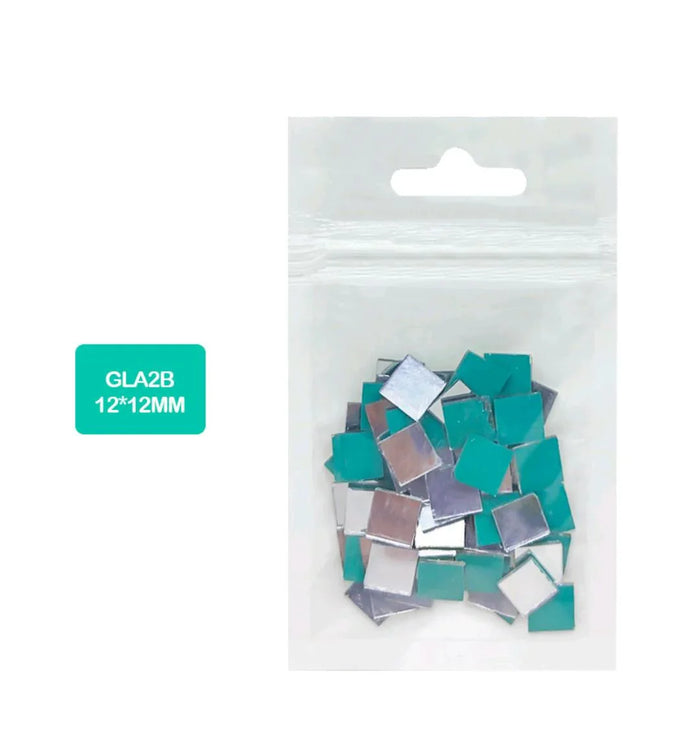 Square Mirror Glass Tiles for Lippan Art (12x12mm)