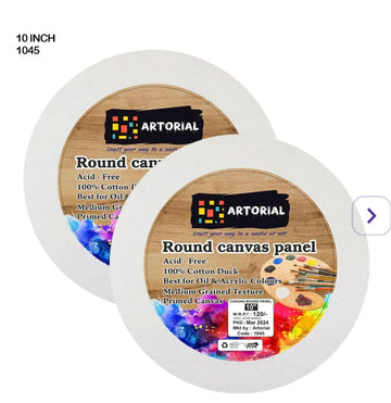 Canvas Board Round 10 Inch (1pcs) Pack of 1