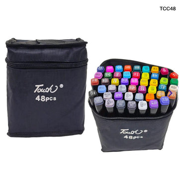Professional Alcohol Touch Markers - 48 Colors with Black Pouch