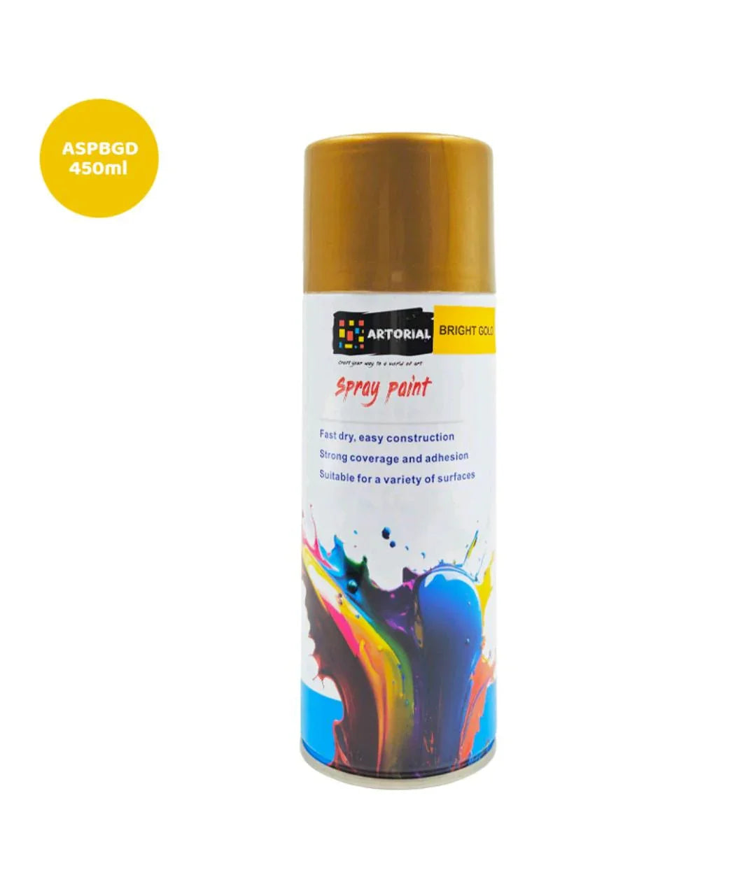 Bright Gold Metallic Spray Paint - 450ml - Multi-Surface Use