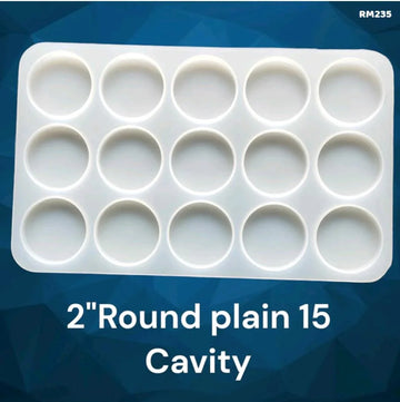 Round Silicone Mold for Resin (15 Cavities, 50mm)