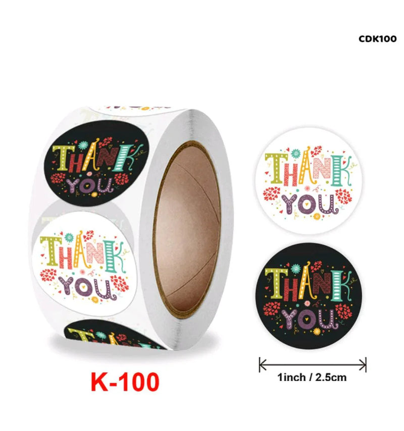 Thank you stickers & labels for Packaging (500 Sticker Roll of 1 Inch)
