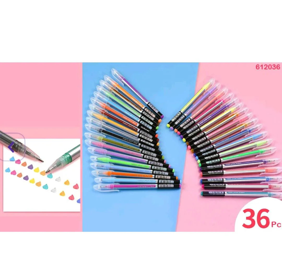 Vibrant Highlighter Pen Set (36 Pieces)