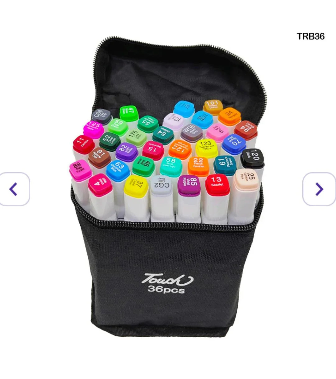 36 Black Touch Markers in Zipper Pouch