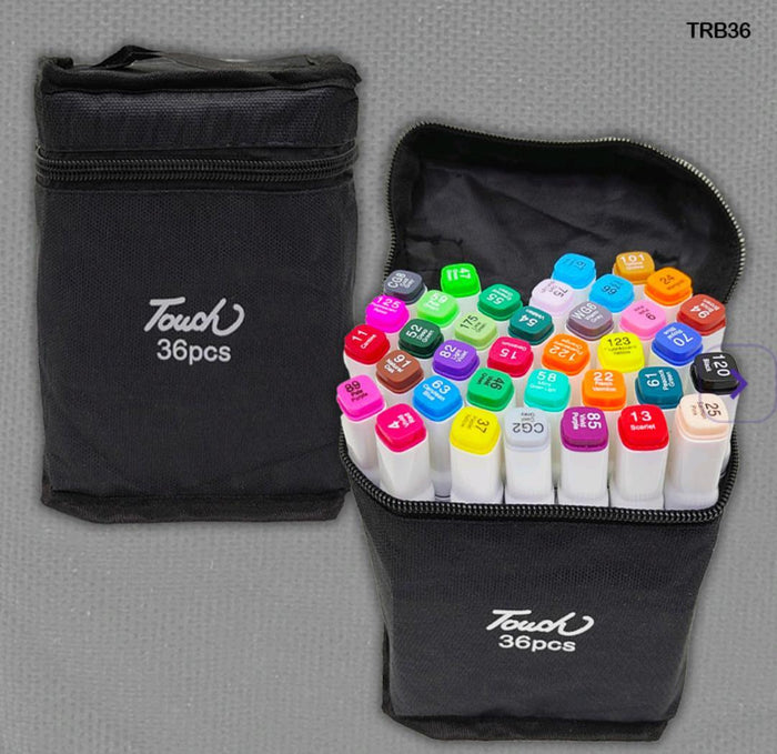 36 Black Touch Markers in Zipper Pouch