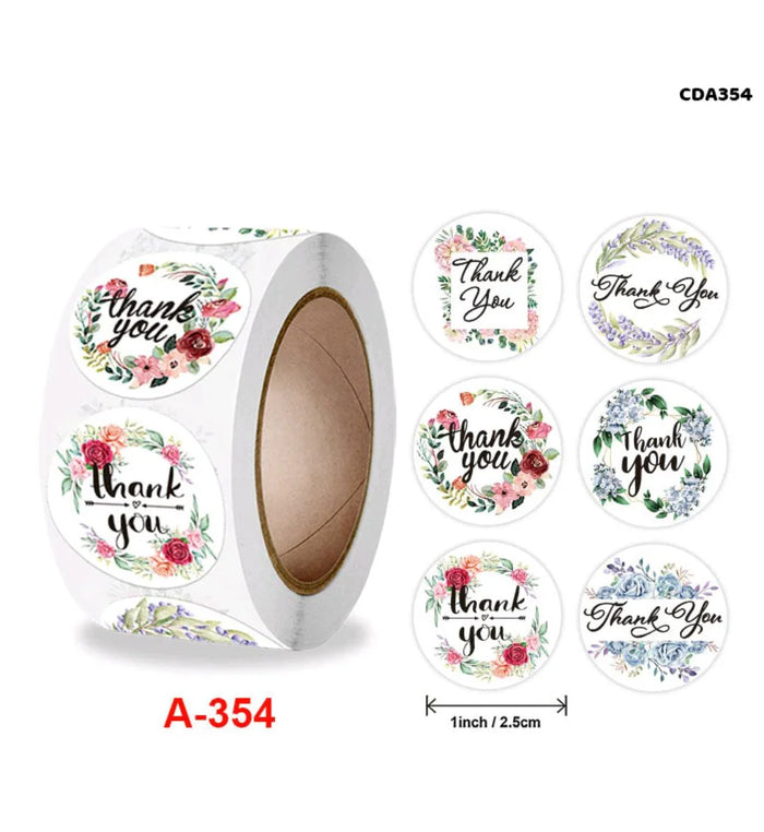 Thank you stickers & labels for Packaging (500 Sticker Roll of 1 Inch)
