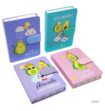Cute Avocado Themed Ruled Diary A6 (Undated Journal) - 100 Sheets