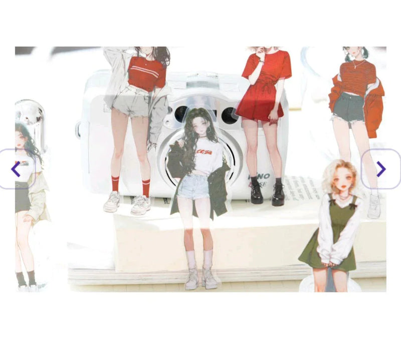 Adorable Girl Character Deco Stickers (10pc)