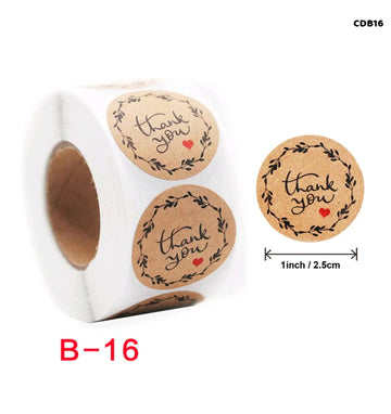 Thank you stickers & labels for Packaging (500 Sticker Roll of 1 Inch)