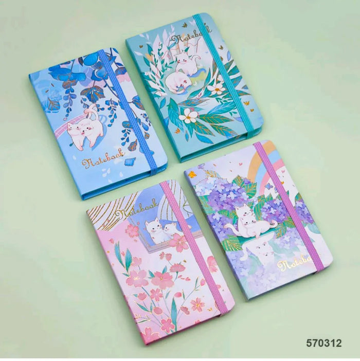 Cute Cat & Floral Ruled Diary A5 (Undated Journal)