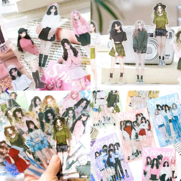 Charming Girl Character Deco Stickers (10pc)