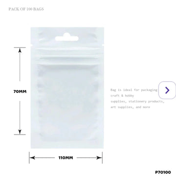 Clear Self-Adhesive Packaging Bags (70x110mm) - 100 Pack