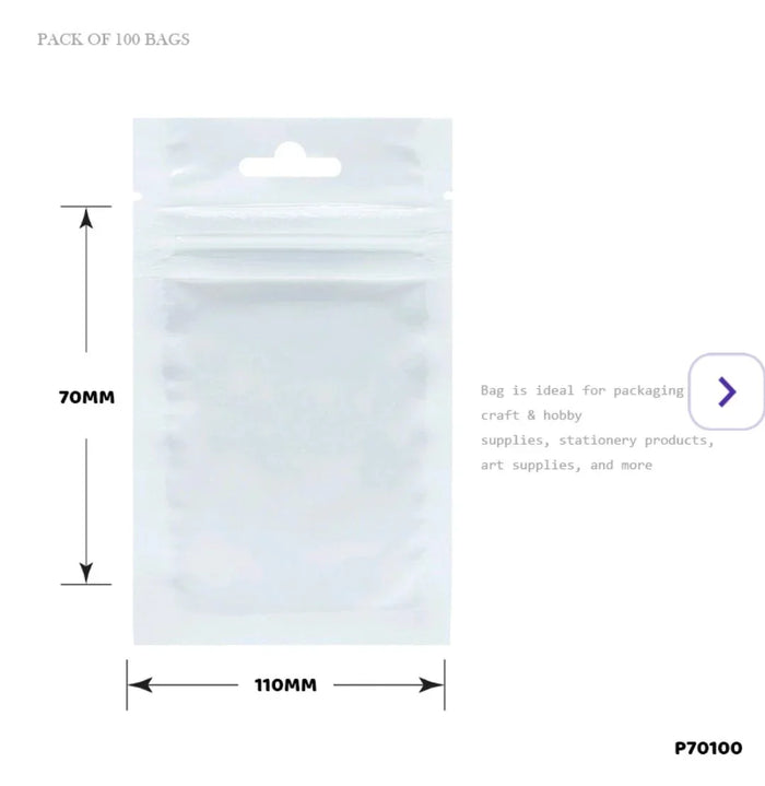 Clear Self-Adhesive Packaging Bags (70x110mm) - 100 Pack | Pack of 1