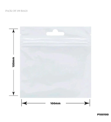 Clear Self-Adhesive Bags (100mm x 100mm) - 100 Count