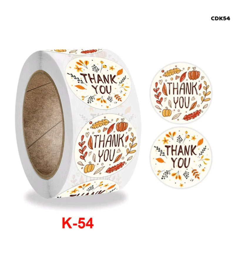 Thank you stickers & labels for Packaging (500 Sticker Roll of 1 Inch) CDK54