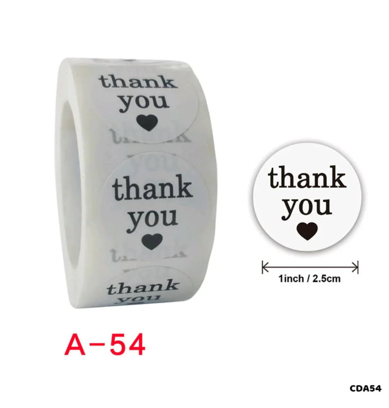 Thank you stickers & labels for Packaging (500 Sticker Roll of 1 Inch)