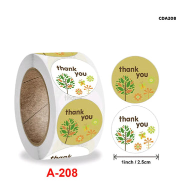Thank you stickers & labels for Packaging (500 Sticker Roll of 1 Inch)