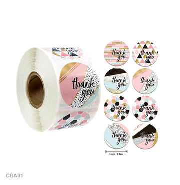 Thank you stickers & labels for Packaging (500 Sticker Roll of 1 Inch)