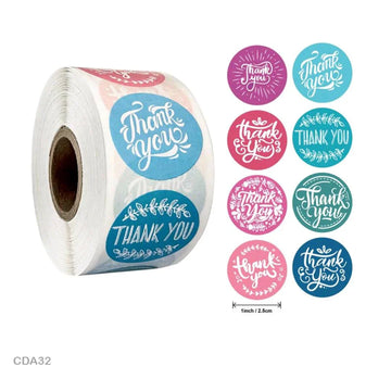 Thank you stickers & labels for Packaging (500 Sticker Roll of 1 Inch)