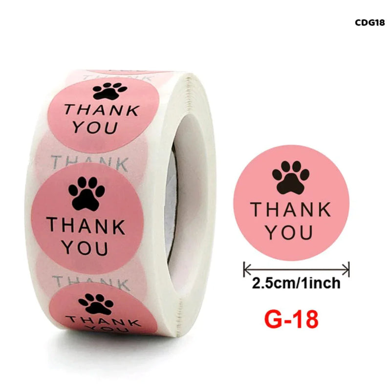 Thank you stickers & labels for Packaging (500 Sticker Roll of 1 Inch)