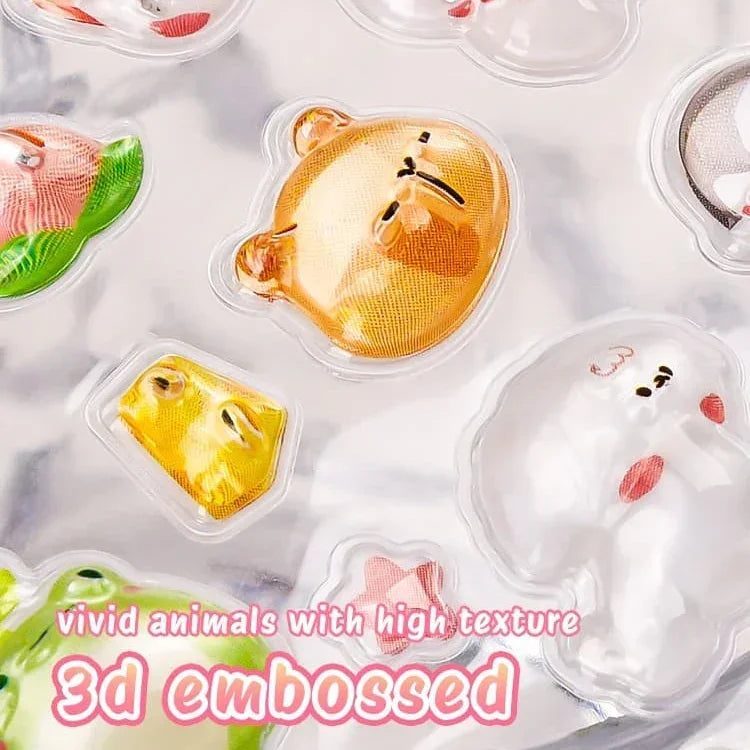 (Buy 1 get 1 free ) Cute 3d Embossed animal Sticker for journaling, scrapbooking, gifting l Pack of 1 sheet