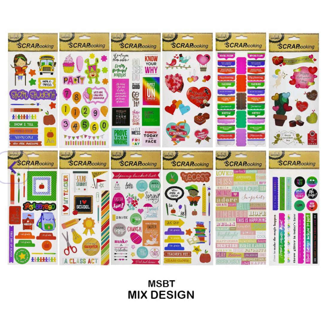 Aesthetic Scrapbook Sticker Sheet – Mixed Designs for Journaling & Craft