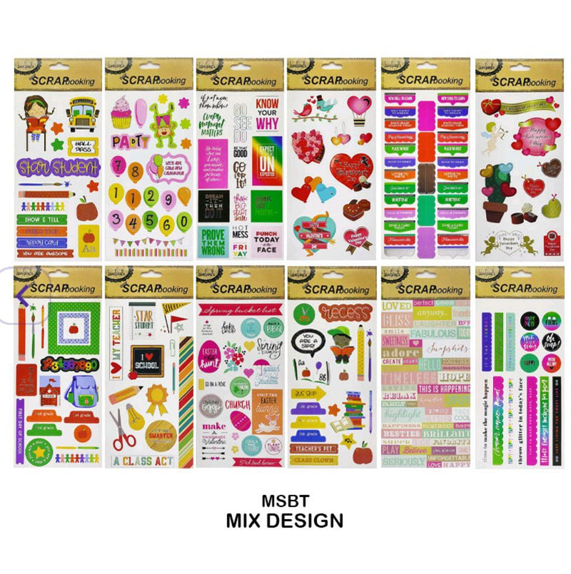 Aesthetic Scrapbook Sticker Sheet – Mixed Designs for Journaling & Craft