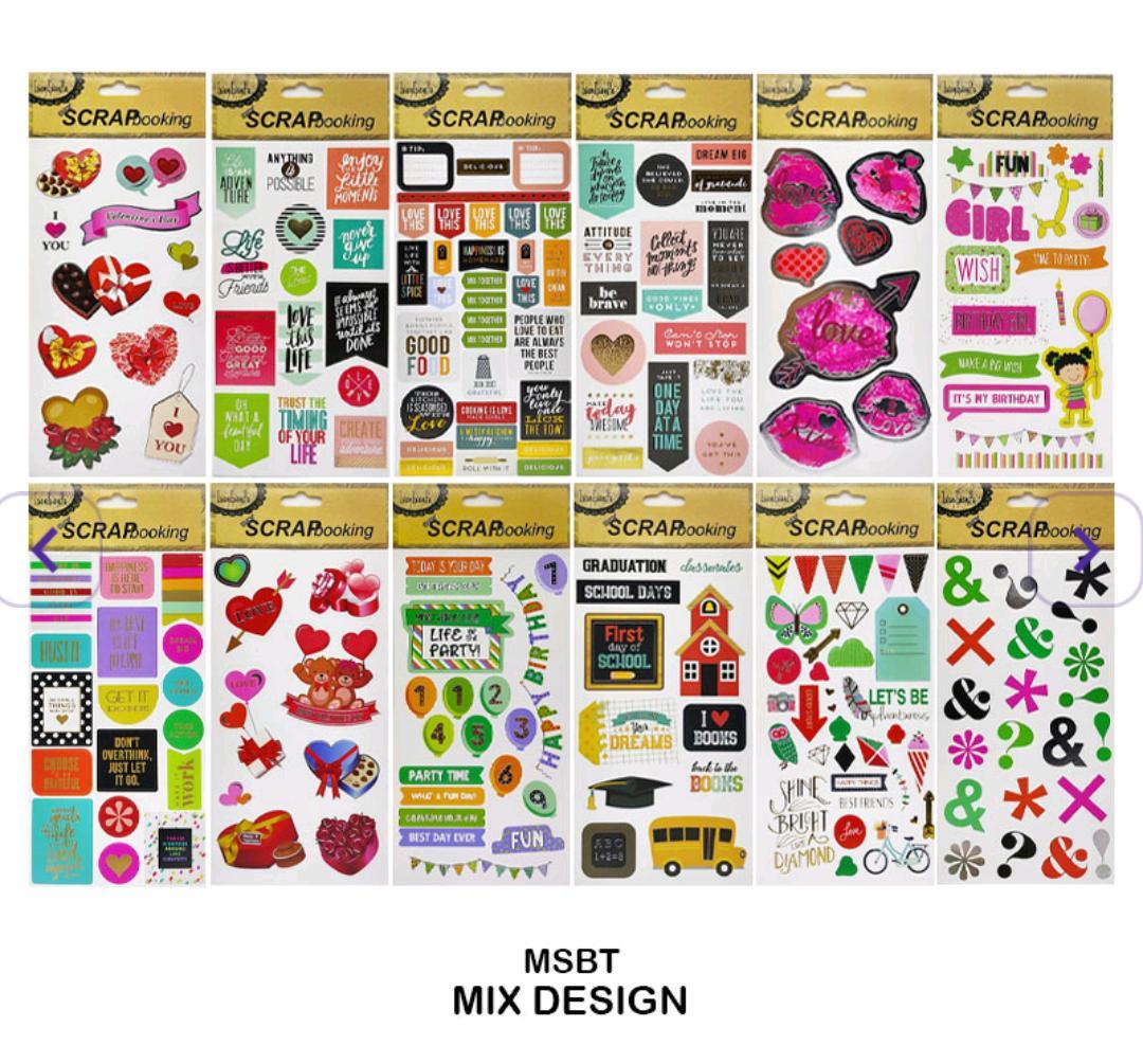 Aesthetic Scrapbook Sticker Sheet – Mixed Designs for Journaling & Craft