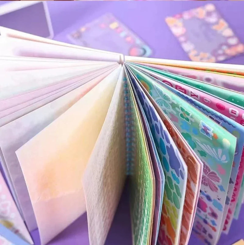 Cute Glitter journal sticker book I Pack of 50 sheets containing stationery stickers