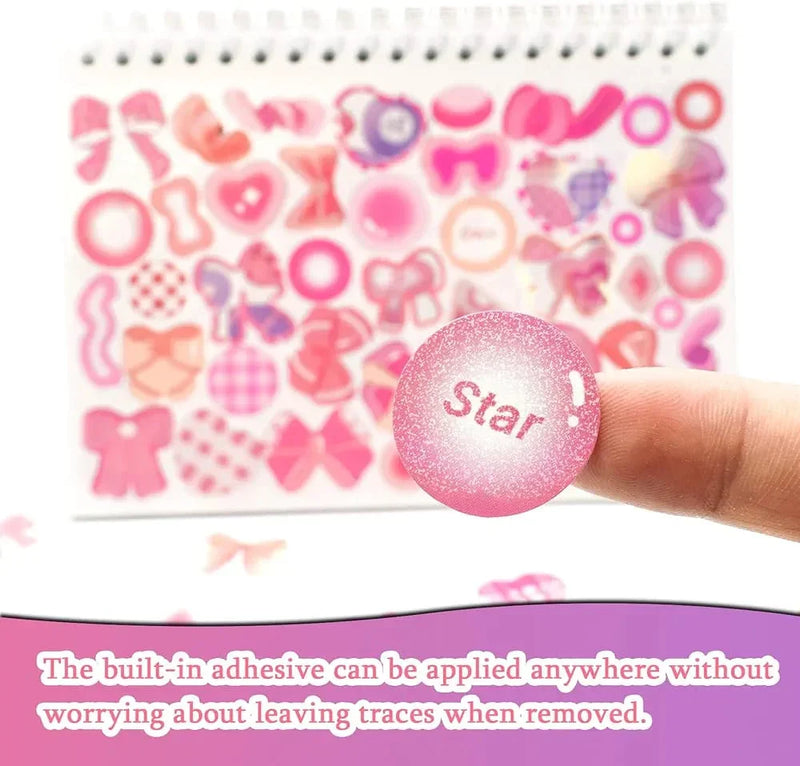 Cute Glitter journal sticker book I Pack of 50 sheets containing stationery stickers