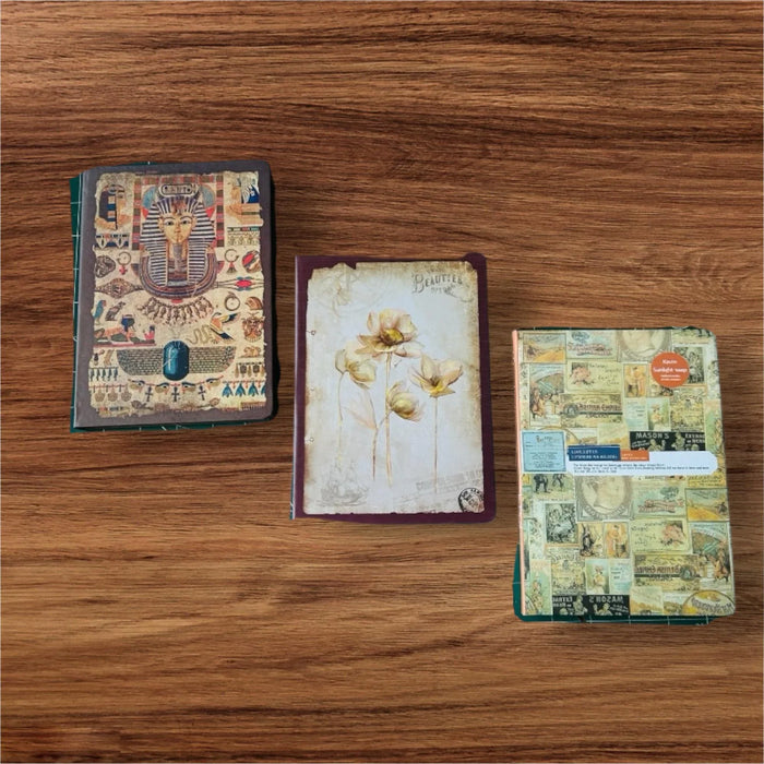 Combo of 3 Journals Botanical & Retro Vintage & Travel Hardbound Journals