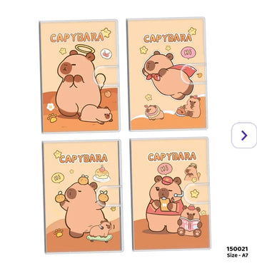 (Buy 1 Get 1 Free ) Cute Capybara A7 Diary l Ruled l Velcro lock l 10.5X7.5Cm
