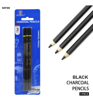Sht-3H 3Pc Black Charcole Pencil