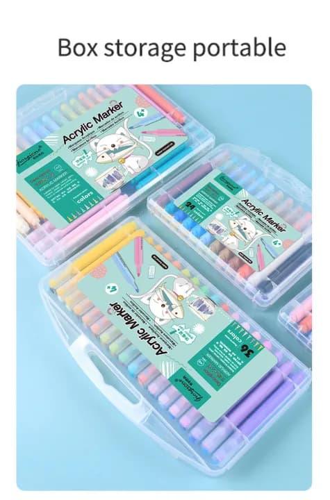 Pastel Acrylic Markers – Multi-Surface | For Canvas, Paper, Glass, Ceramic, Wood & Plastic | Journaling Highlighters