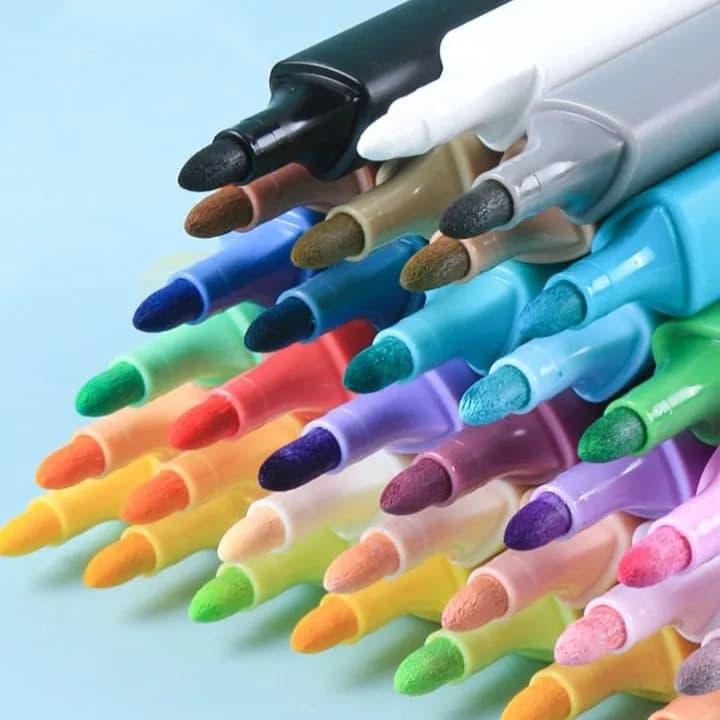 Pastel Acrylic Markers – Multi-Surface | For Canvas, Paper, Glass, Ceramic, Wood & Plastic | Journaling Highlighters