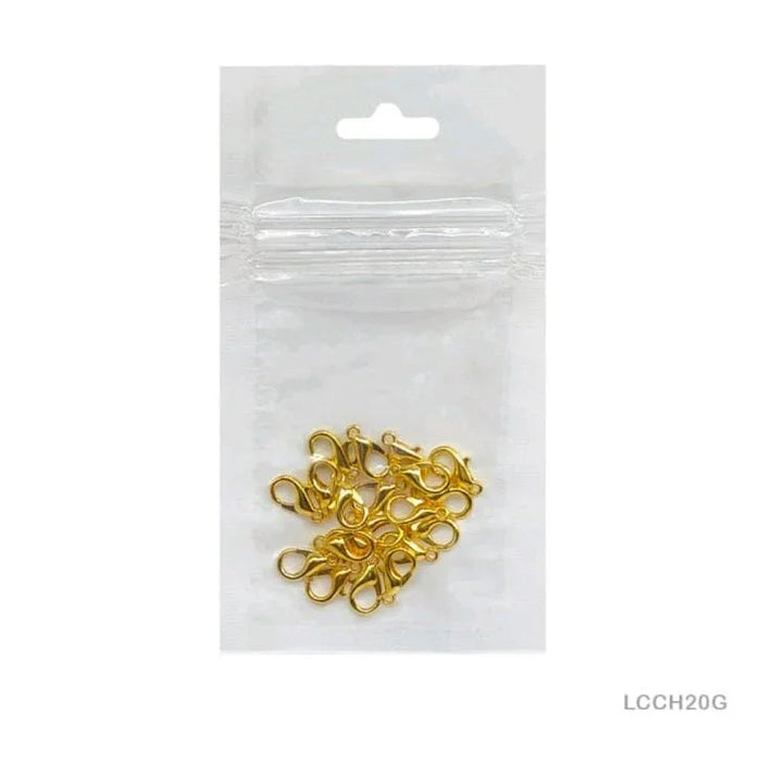 Gold  Lobster Clasps Claw Hooks l 12mm l Pack of 25 pcs