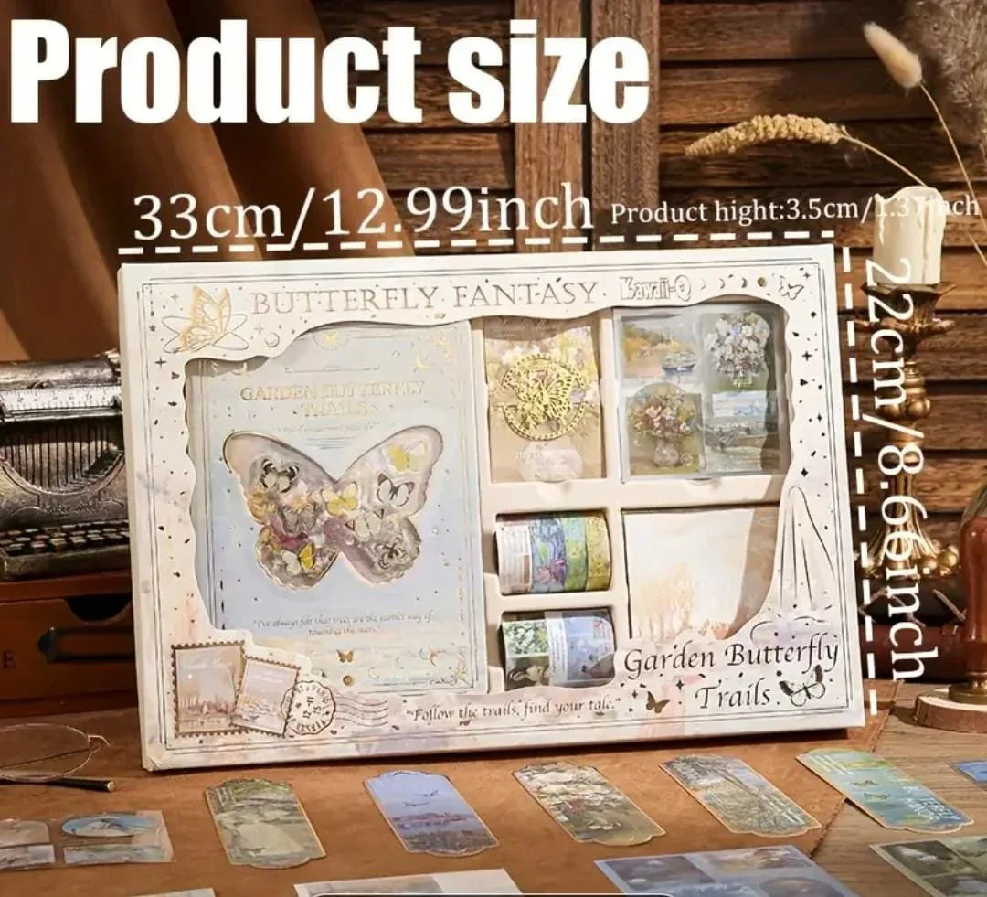2026 journaling kit in pastel butterfly theme with diary, stickers & bookmarks
