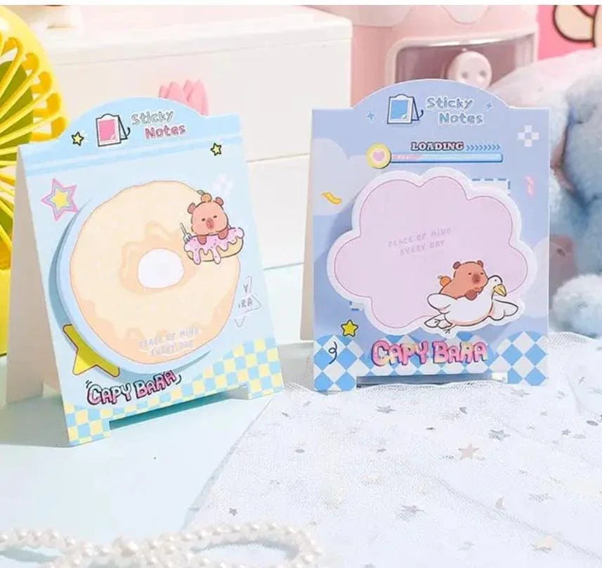 Buy 1 Get 1 FREE – Cute Capybara Sticky Notes (30 Sheets per Pack)