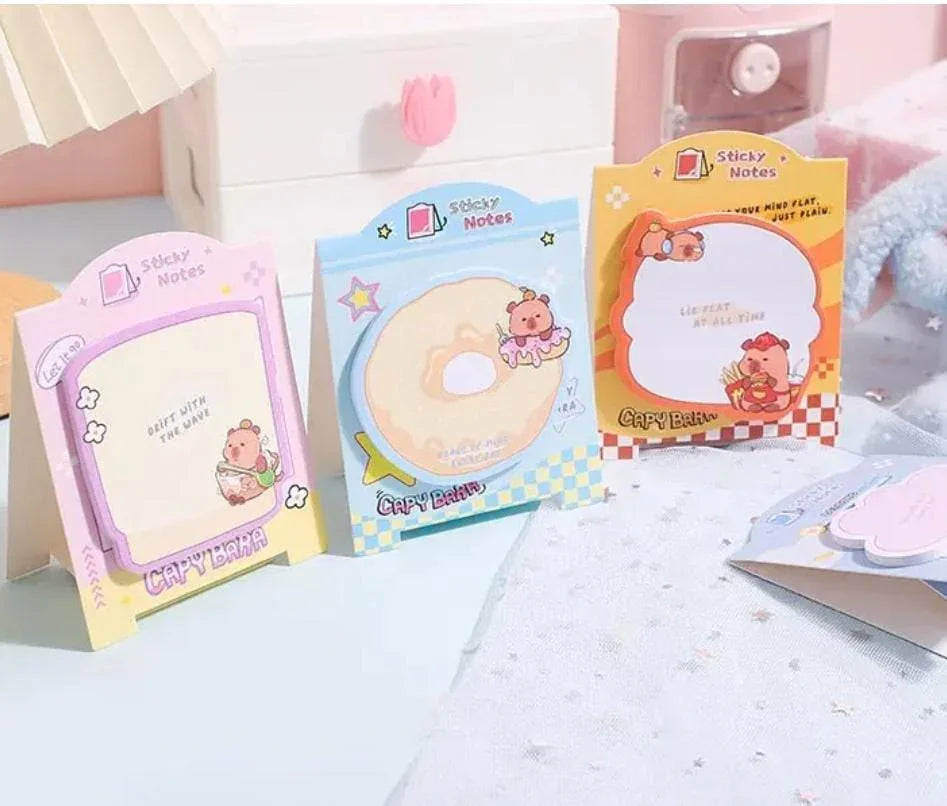 Buy 1 Get 1 FREE – Cute Capybara Sticky Notes (30 Sheets per Pack)