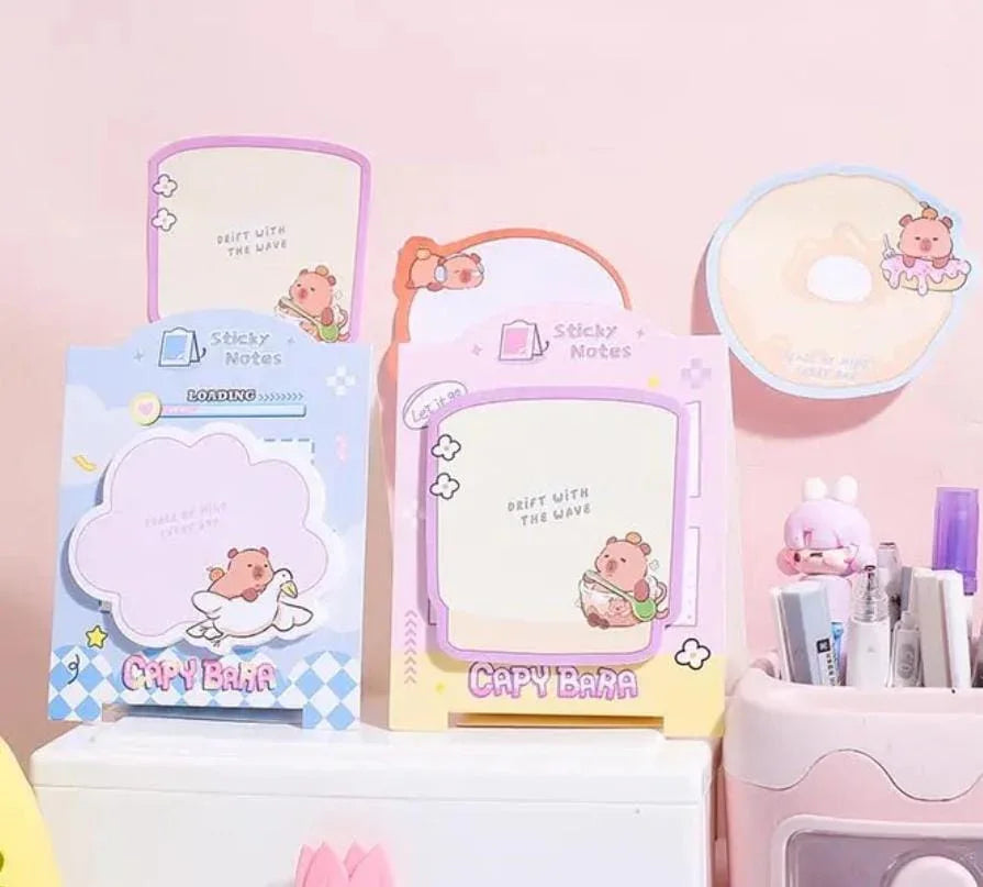 Buy 1 Get 1 FREE – Cute Capybara Sticky Notes (30 Sheets per Pack)