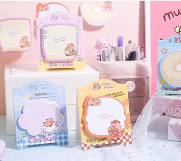 Buy 1 Get 1 FREE – Cute Capybara Sticky Notes (30 Sheets per Pack)