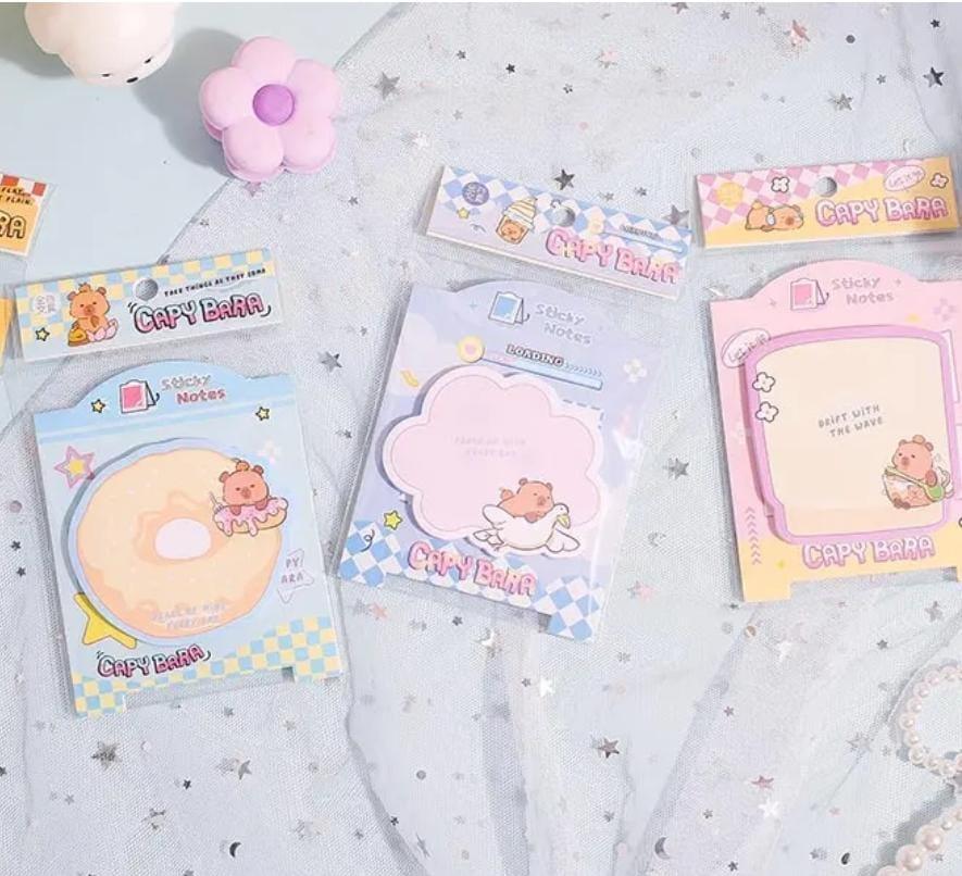 Buy 1 Get 1 FREE – Cute Capybara Sticky Notes (30 Sheets per Pack)
