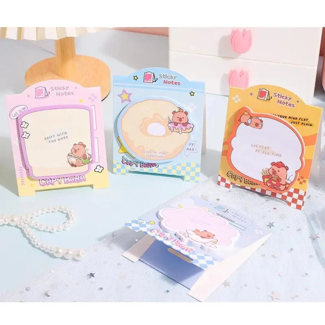 Buy 1 Get 1 FREE – Cute Capybara Sticky Notes (30 Sheets per Pack) – Inkarto