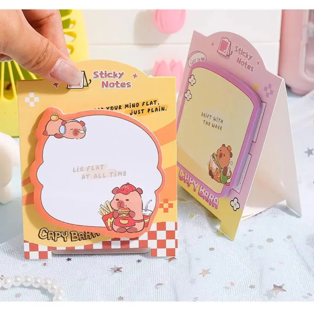 Buy 1 Get 1 FREE – Cute Capybara Sticky Notes (30 Sheets per Pack)