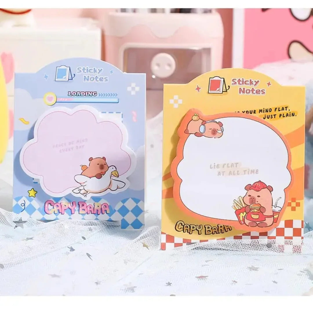 Buy 1 Get 1 FREE – Cute Capybara Sticky Notes (30 Sheets per Pack)