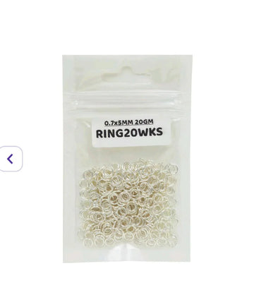 Jump Ring 0.7X5Mm 20Gm Wk Silver (Ring20Wks)