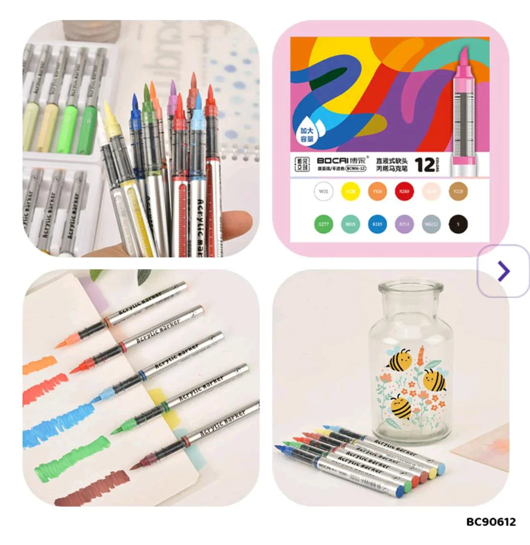 Bocai Acrylic Marker 12 Color l Bc90612