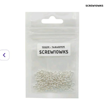 Screw Steel 10Gm Wk Silver 1X4X8Mm (Screw10Wks)