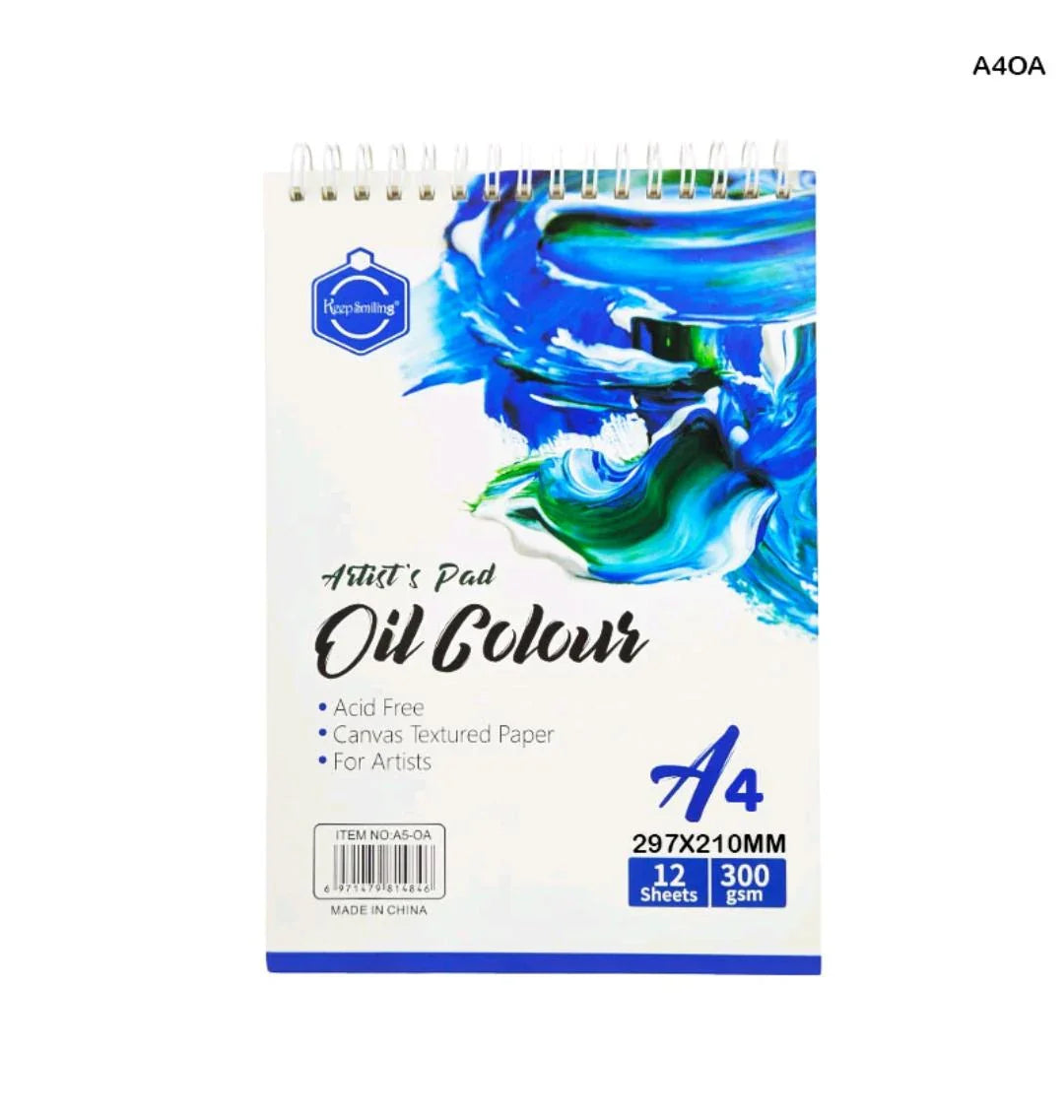A4 Oil Color Artist Pad 297X210Mm 12Page 300Gsm Spiral(A4Oa)